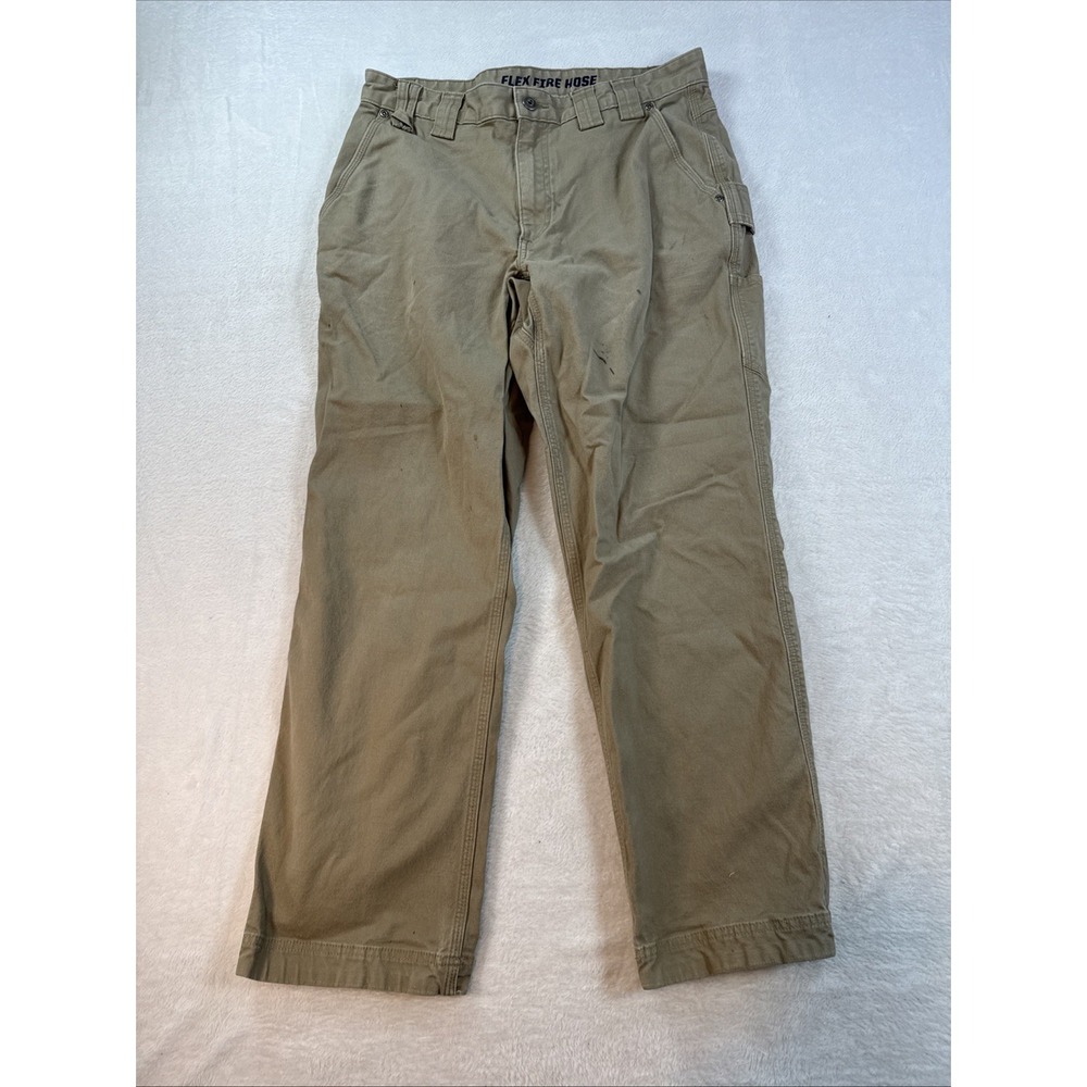 Duluth Trading Flex Fire Hose Pants Men's Beige Pant Size 34x30